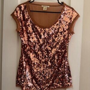 Arden B Shimmering Pink Sequin Blouse